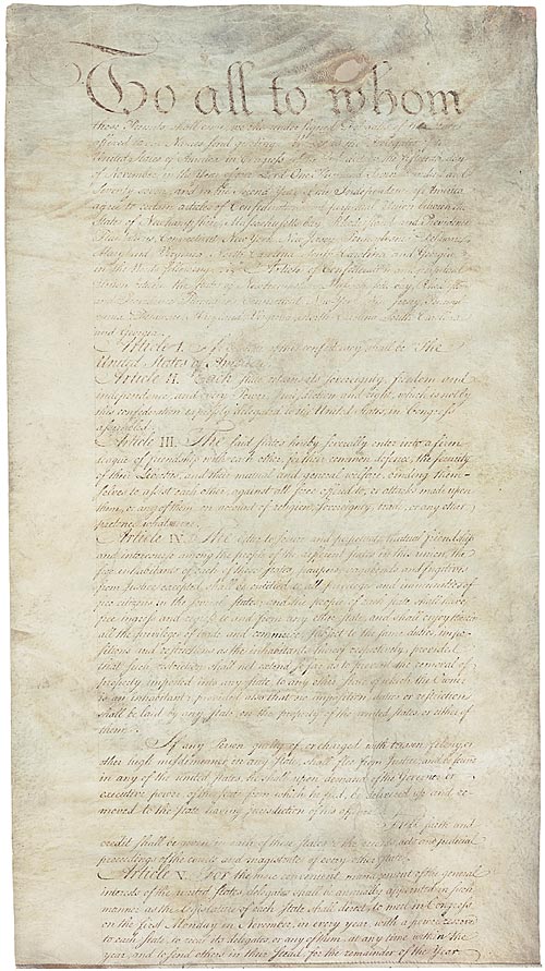 Articles of Confederation: Articles I-VI